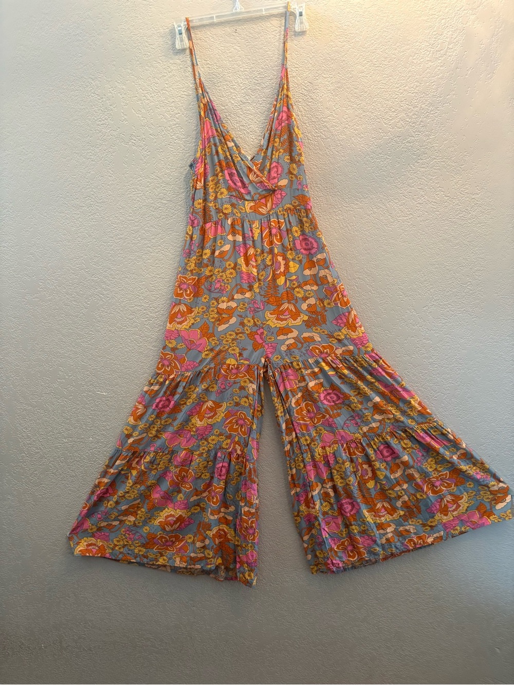 Floral Wide-Leg Jumpsuit in Pink & Orange